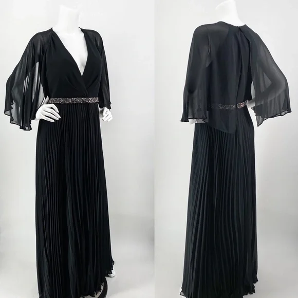 NWT Laundry by Shelli Segal Cape Chiffon Gown - Picture 6 of 15